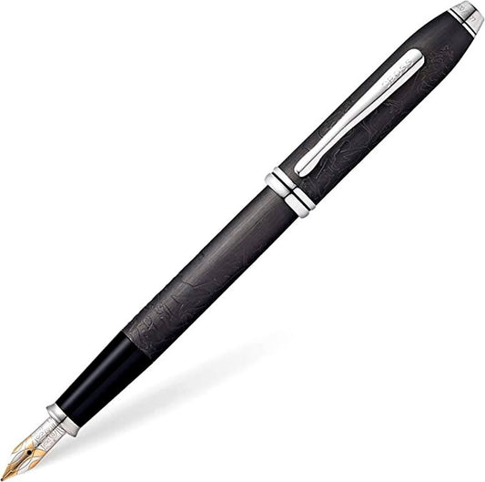 Cross Townsend Darth Vader Limited Edition fountain pen with fine nib, Swarovski crystal, serial number, stand, and ink cartridges