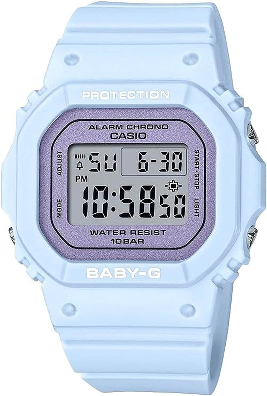 Casio BGD-565SC-2JF ladies watch in lilac blue with pearl finish dial and compact size