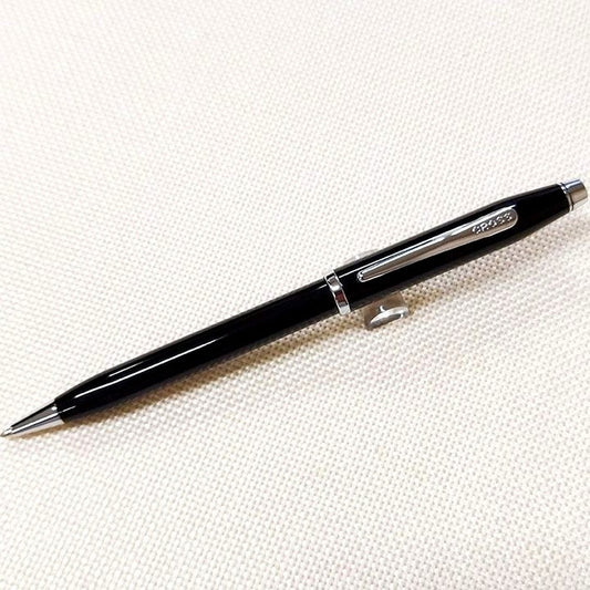 Sekizo Century Black Lacquer Polished Chrome Ballpoint Pen
