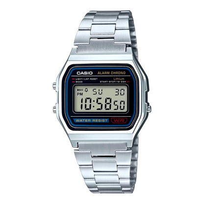 Casio Standard Digital Watch Model A158WA-1JH with stainless steel metal band and resin case