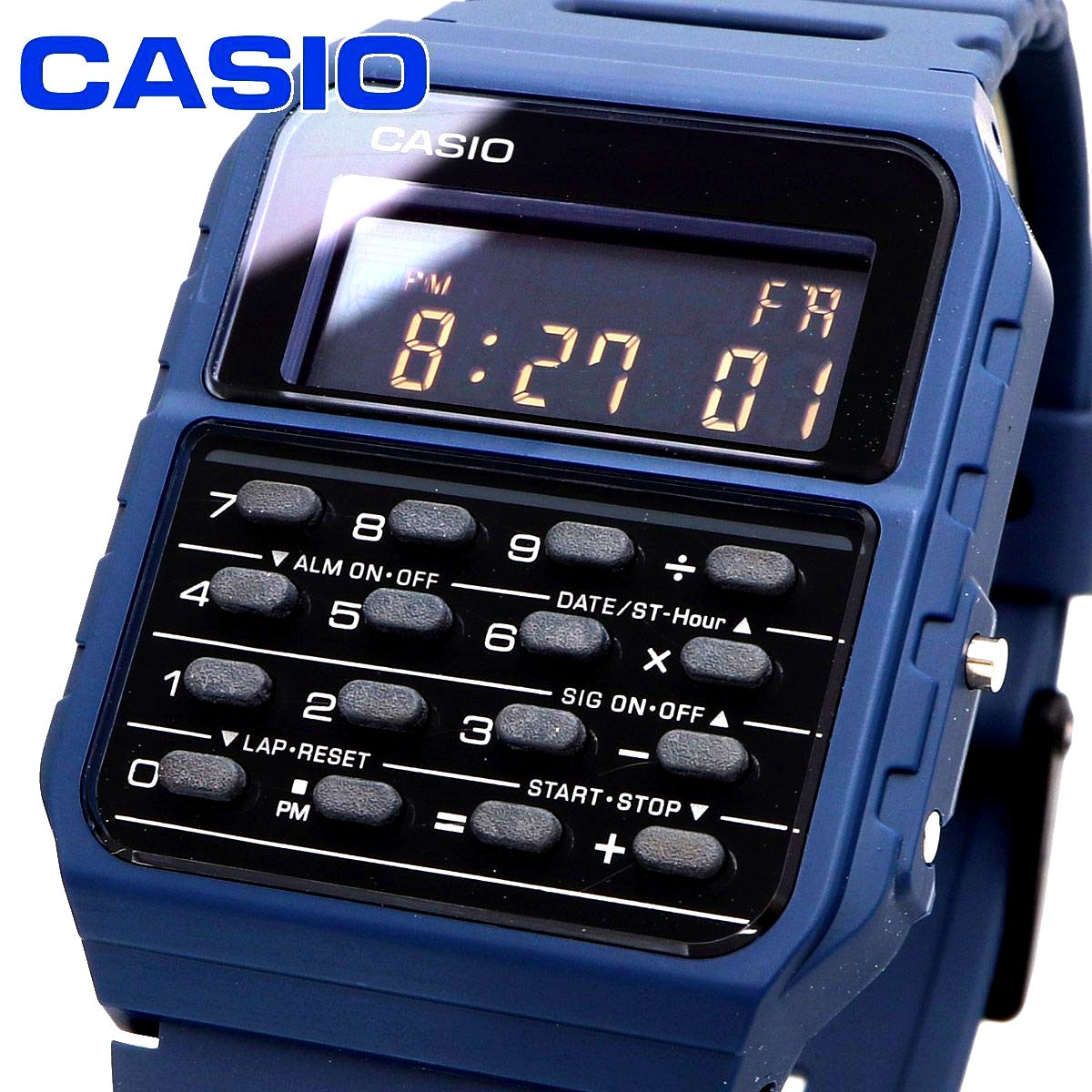Casio CA-53WF-2B digital wristwatch with black resin strap and classic calculator-style face