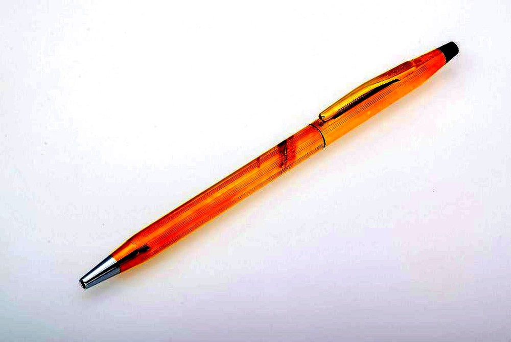 Cross Century Series 14k Gold Plate Ballpoint Pen and Keyring Set Model B8-130 — Japan Import