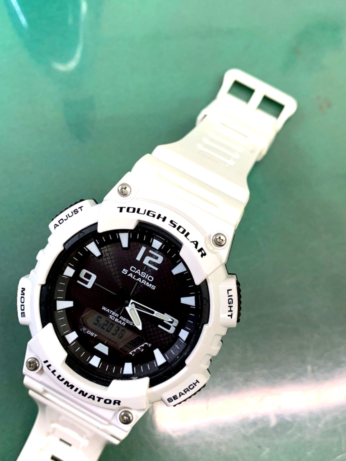 Used Casio AQ-S810W black dial watch body only Japan import with minor scratches