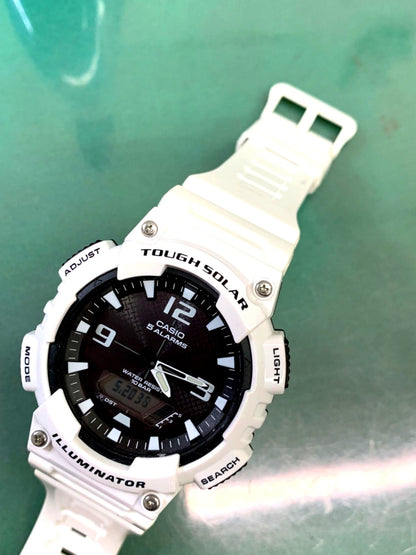 Used Casio AQ-S810W black dial watch body only Japan import with minor scratches