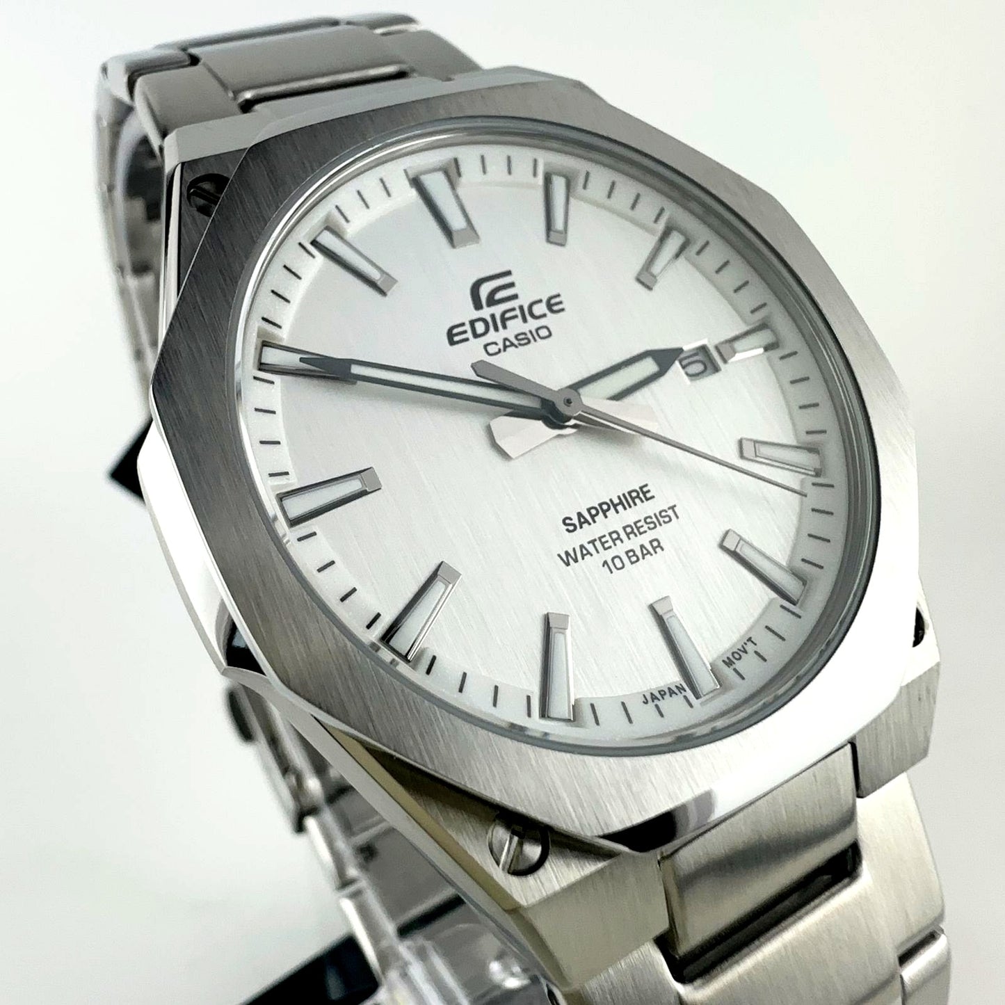 Casio Edifice EFR-S108 Series Model EFR-S108DJ-7AJF Silver Watch with Sapphire Glass and 100m Water Resistance — Japan Import