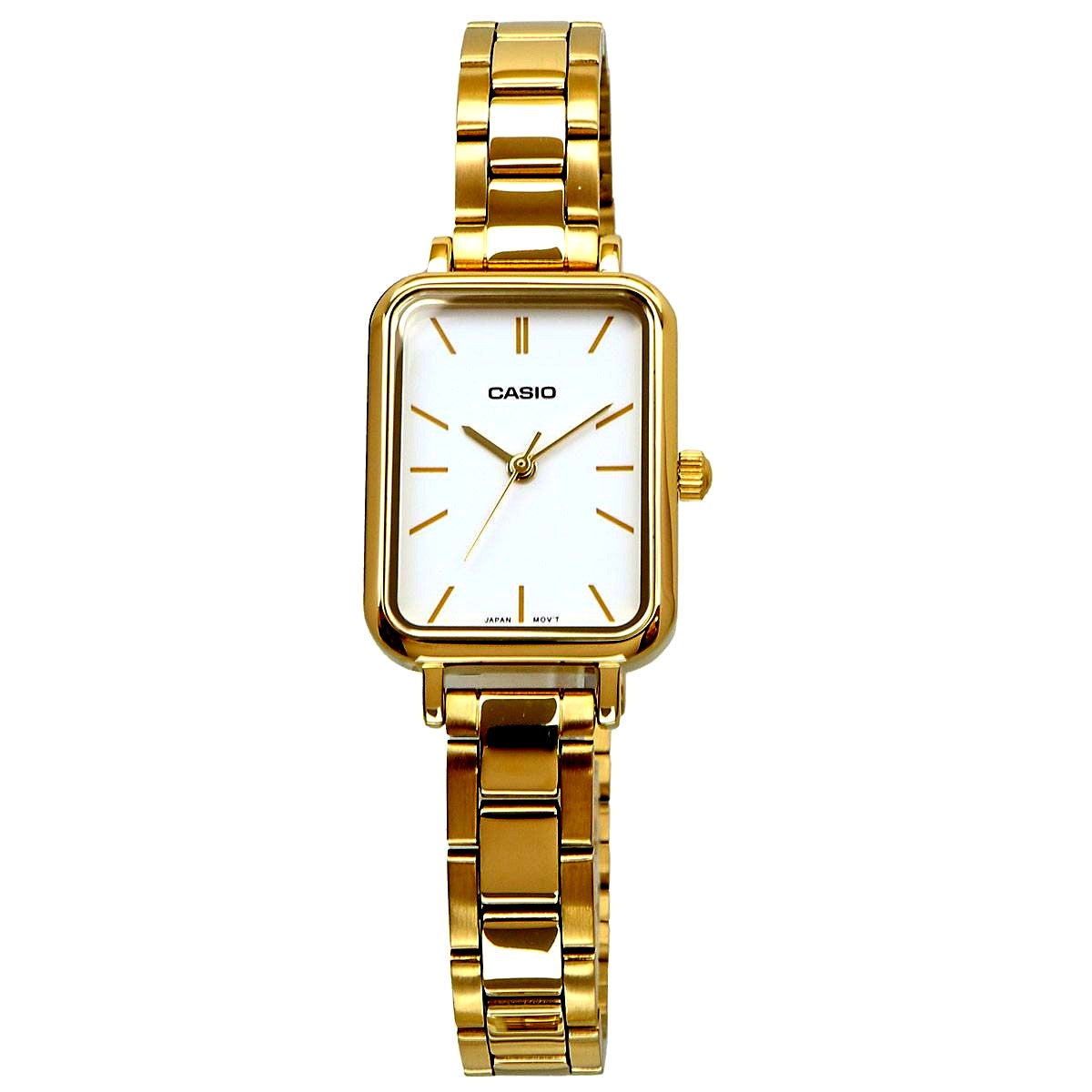 Casio Cheap Casio Watch Model LTP-V009G-7E with white dial and gold stainless steel band