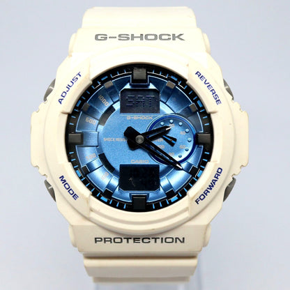 Casio G-Shock GA-150MF-7A watch with white case and metallic blue dial Japan import