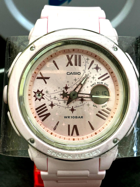 Casio Baby-G BGA-150ST-4ADR women's wristwatch in pink with digital and analog display