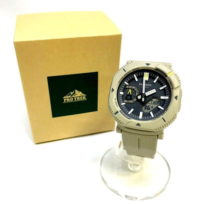 Casio PROTREK Hiker Line PRJ-B001 off white Bluetooth solar men's watch with biomass plastic case