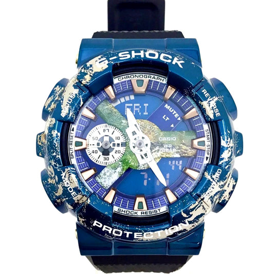 Casio G-Shock Earth Series GM-110EARTH-1AJR analog digital men's watch with black and green design, Japan import