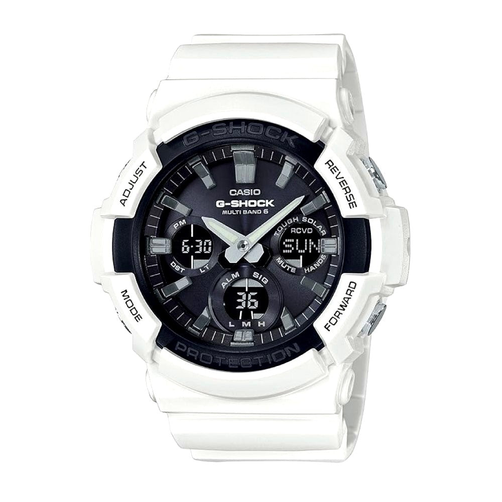 Casio G-Shock Radio Solar Watch Model GAW-100B-7AJF with Black and White Color — Japan Import