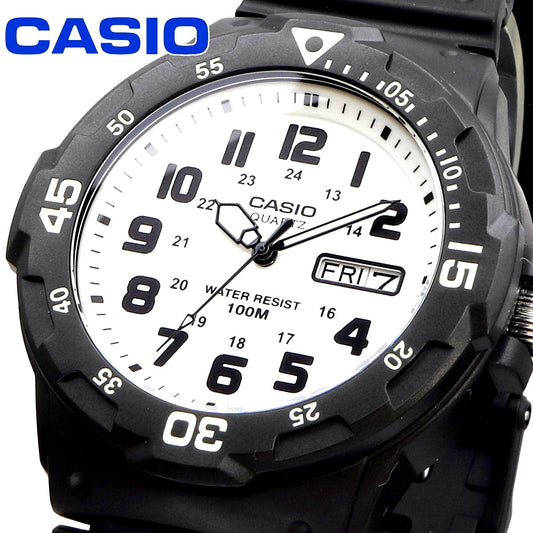 Casio QW-200H-7BV wristwatch with white resin strap and quartz movement imported from Japan