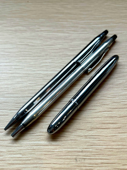 Fisher Cross and Space Pen 3-piece set including Cross ballpoint pen, mechanical pencil, and Fisher Space Pen