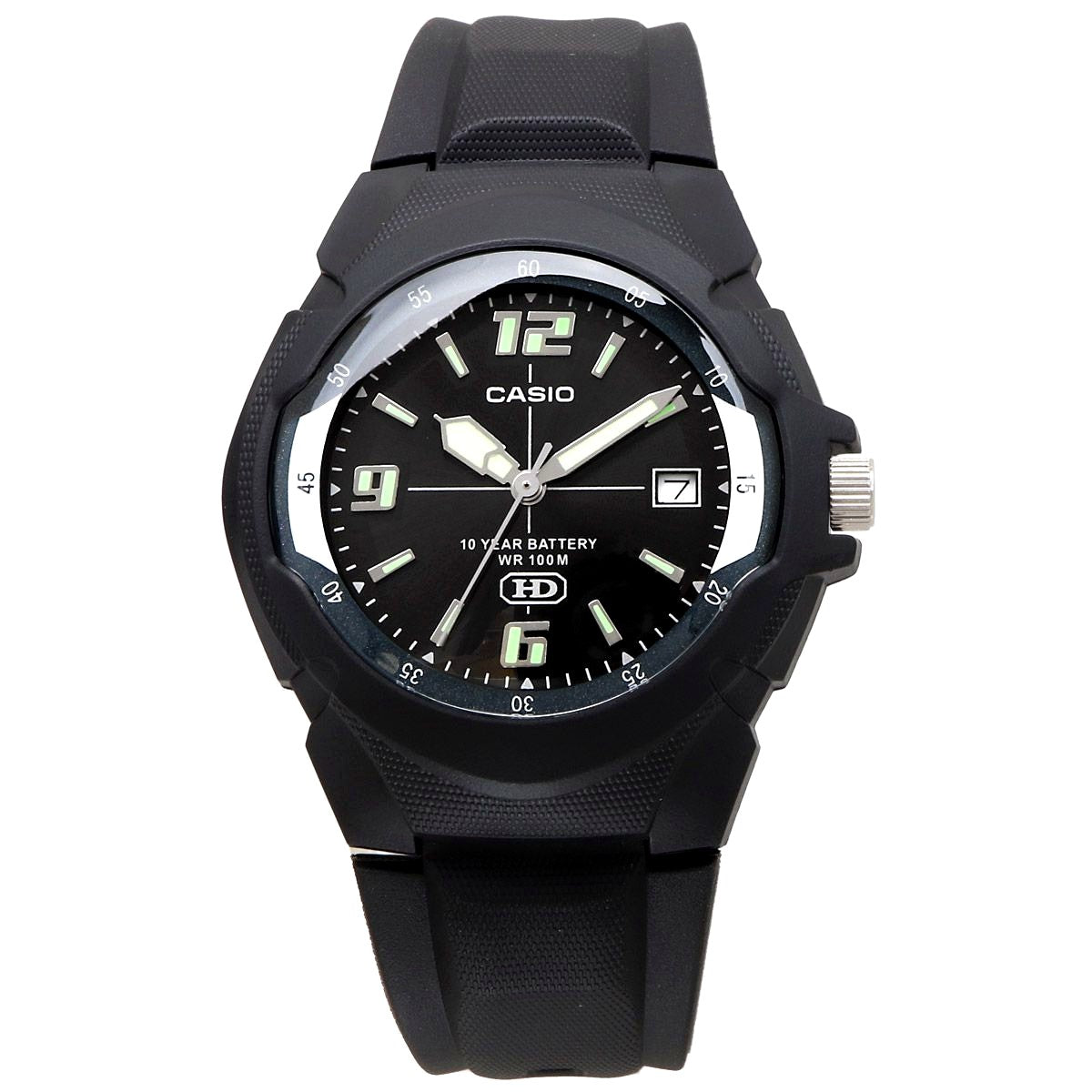 Casio MW-600F-1AV watch with black resin band and 10 ATM water resistance, Japanese import