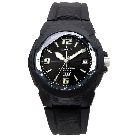 Casio MW-600F-1AV watch with black resin band and 10 ATM water resistance, Japanese import