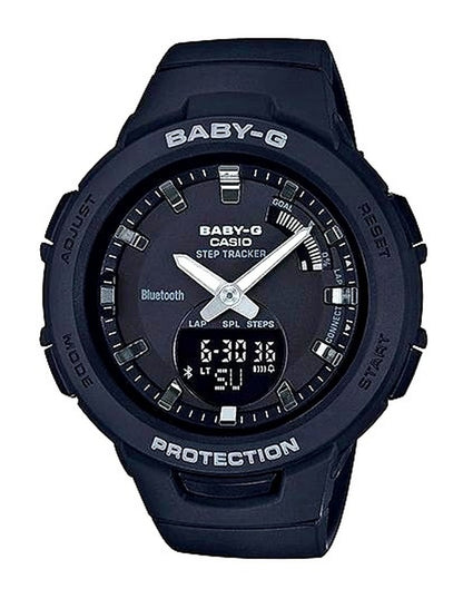 Casio Baby-G G-Squad BSA-B100-1AJF black women's watch with digital display and smartphone link features