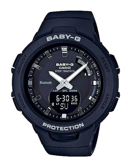 Casio Baby-G G-Squad BSA-B100-1AJF black women's watch with digital display and smartphone link features