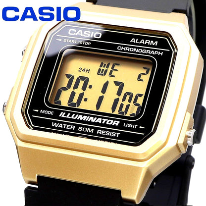 Casio W-217HM-9AV digital watch with quartz movement, yellow and black design, Japan import