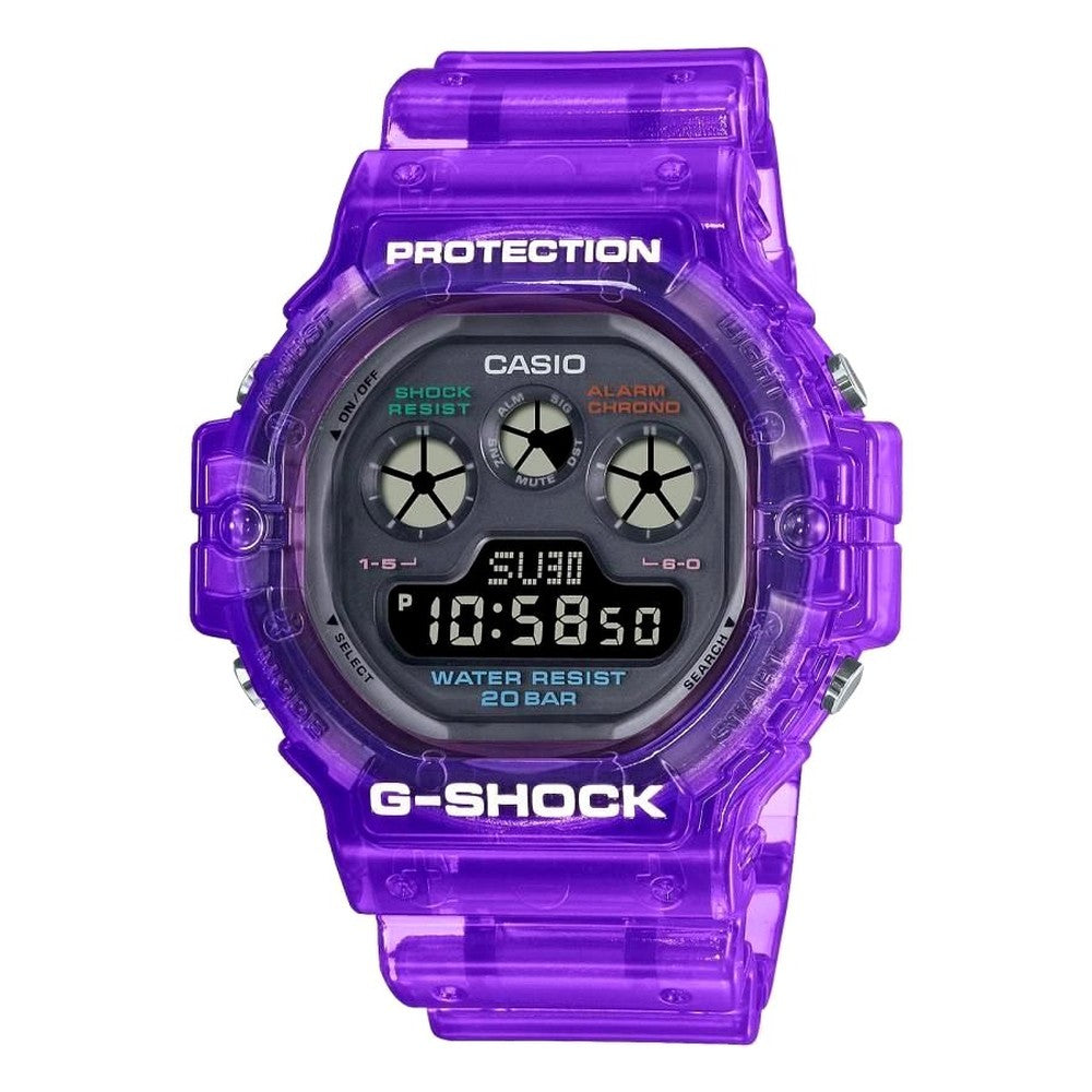Casio G-Shock Joytopia Series DW-5900JT-6JF men's purple watch with digital display and durable design