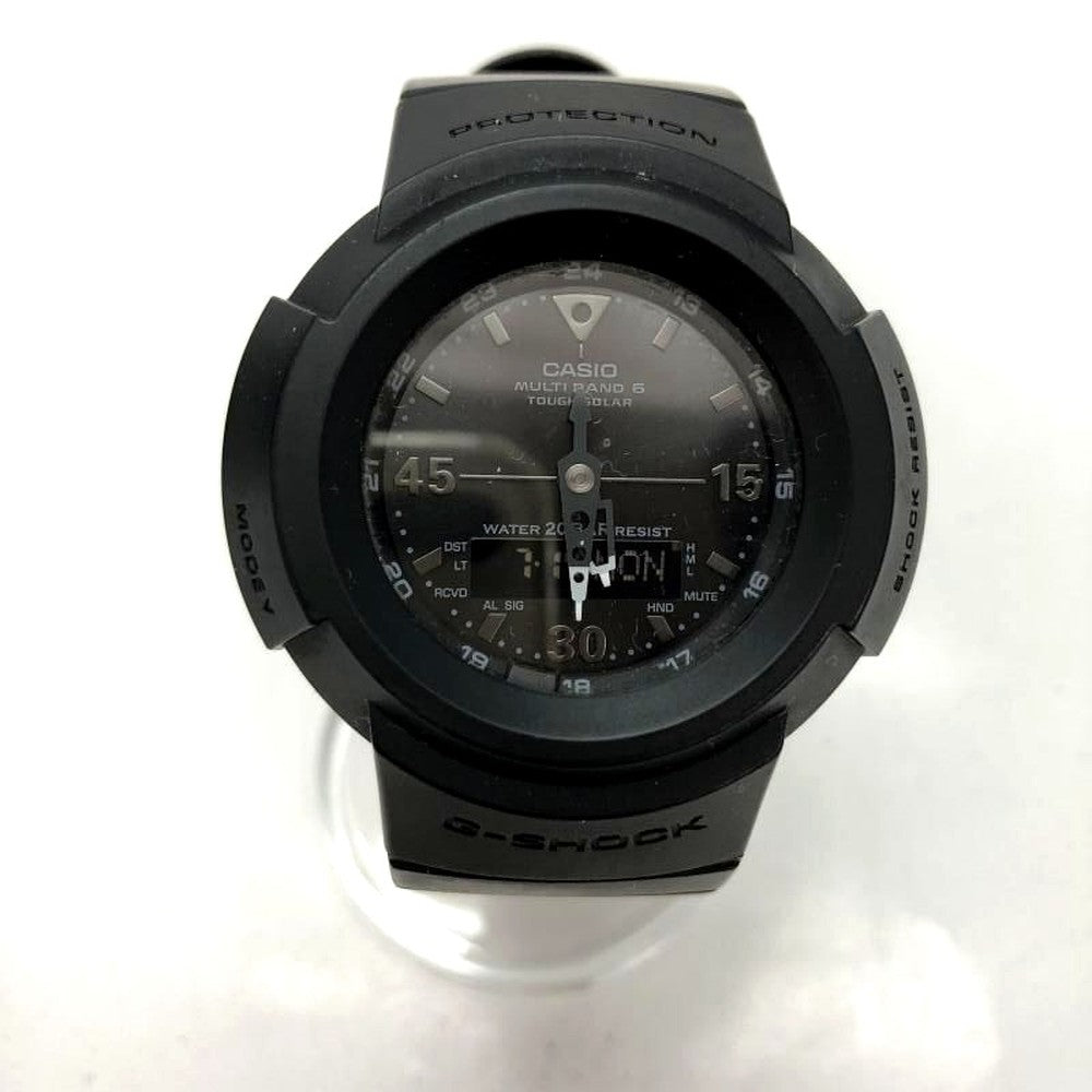 Casio G-Shock AWG-M520BB-1AJF solar radio wave watch with black band and digital analog display