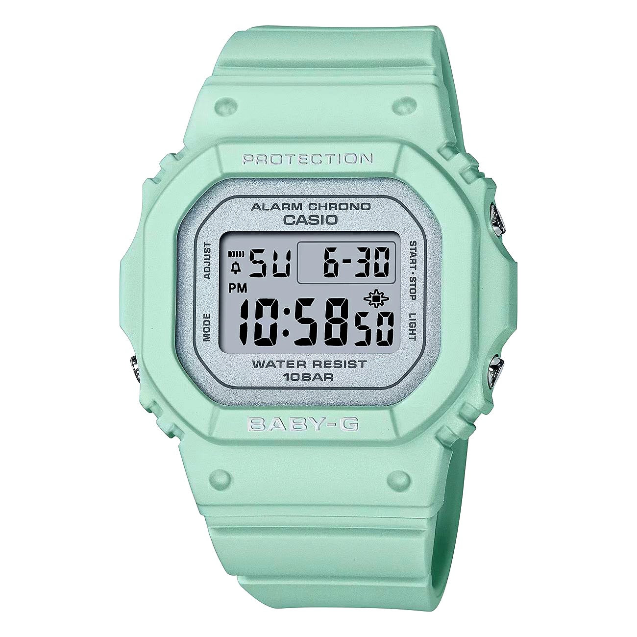Casio Baby-G BGD-565 series green flower color women's wristwatch with digital display