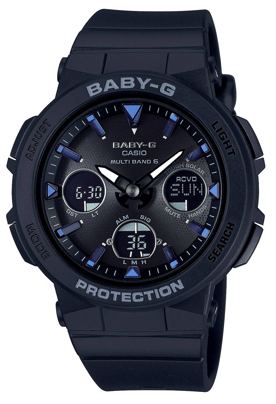 Casio Baby-G BGA-2500-1AJF black radio solar women's wristwatch with shock and water resistance