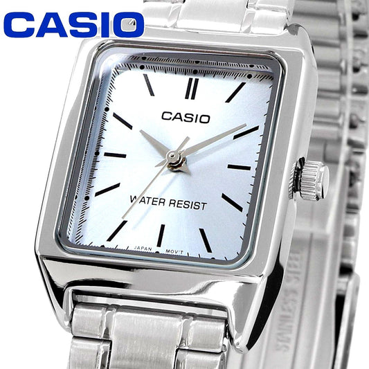 Casio LTP-V007D-2E silver watch with light blue dial imported from Japan