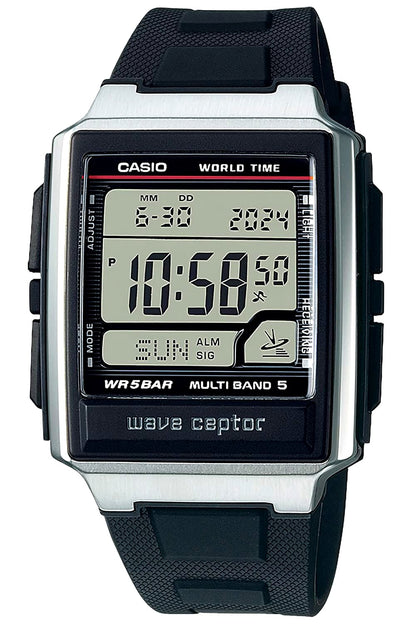 Casio Wave Ceptor WV-59R-1AJF black radio-controlled men's watch with black resin band and digital display