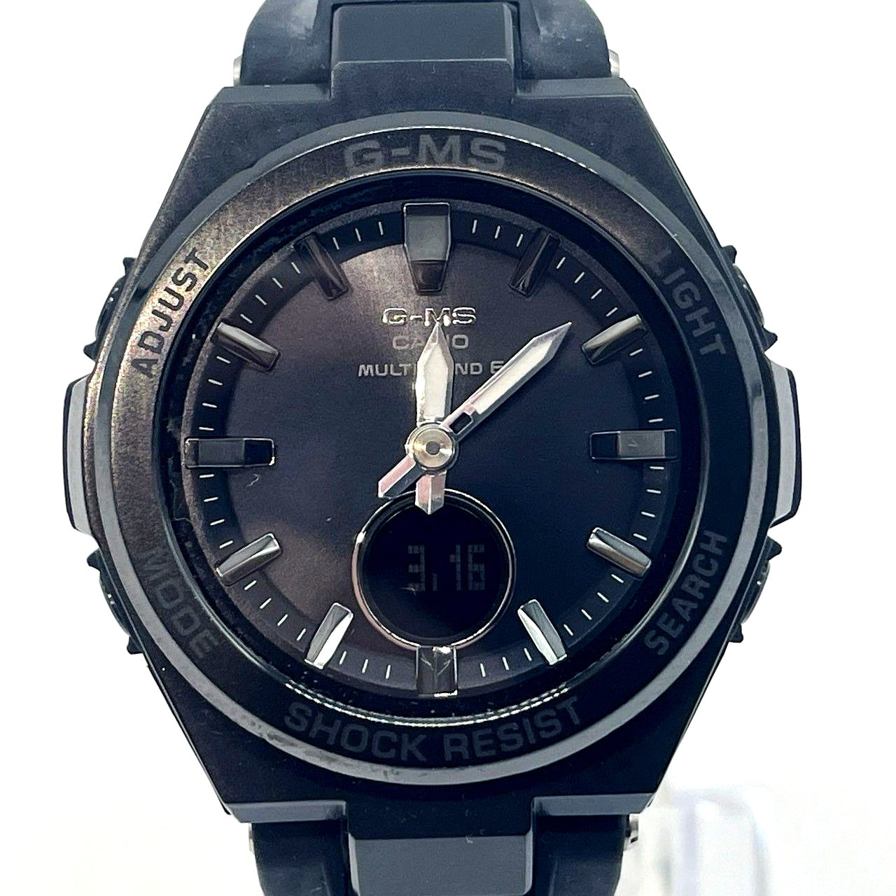 Casio Baby-G G-MS MSG-W200G black solar analog digital watch used condition