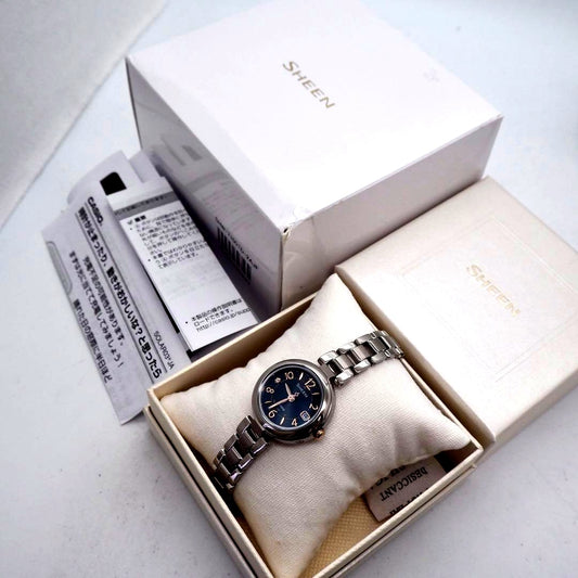 Casio Scene Ladies Radio Solar Watch Model SHW-7100TD-2AJF showing watch face and included box