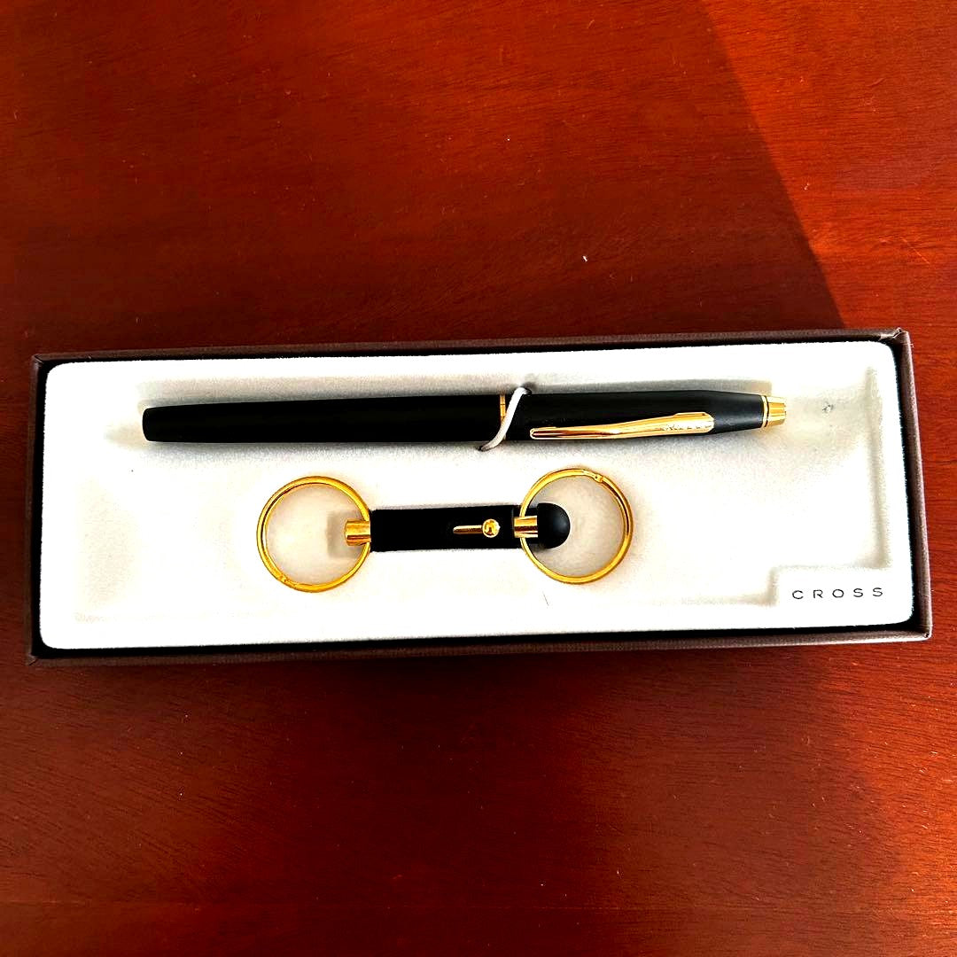 Cross Brand Set of Ballpoint Pen and Keychain — Japan Import