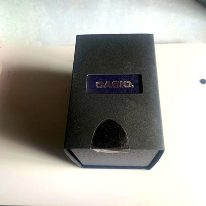 Casio Field Model silver and navy solar radio wave watch with original box and instruction manual