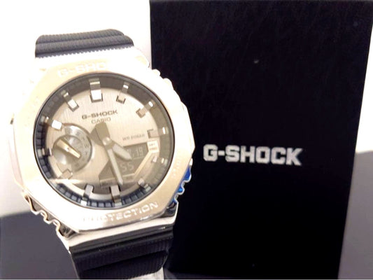 Casio G-Shock GM-2100 analog digital watch with protective bezel and original case