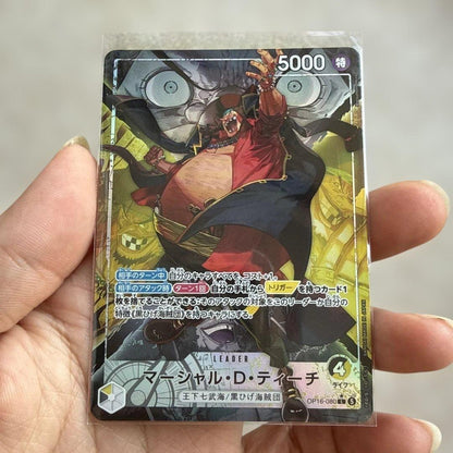 One Piece Card Game Marshall D. Teach Leader Parallel card with holo finish from Japan import