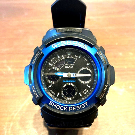 Casio G-Shock Black Blue wristwatch with shock resistance and 20 ATM water resistance, Japan import