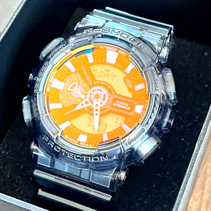 Casio G-Shock GA-110TLS-8AJF watch with resin case and gradient glass bezel for sunset beach effect
