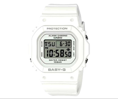Casio Baby-G BGD-565U-7JF white wristwatch with digital display and rugged design