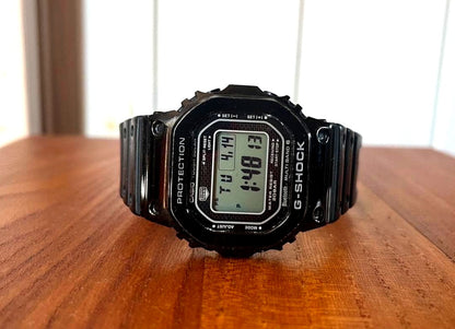 Casio G-Shock GMW-B5000 black digital watch with resin strap and shock-resistant design