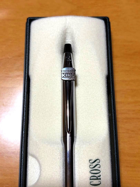 Cross Burger King vintage ballpoint pen featuring logo decoration with original box, Japan import