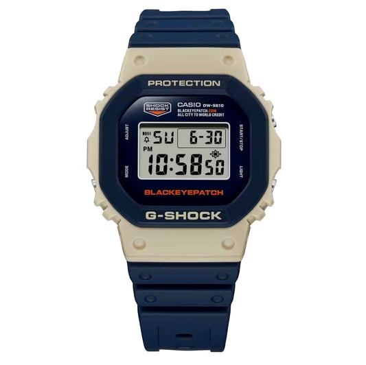 Casio G-Shock BlackEyePatch 5600 Series DW-5610BEP-2JR navy color wristwatch with digital display