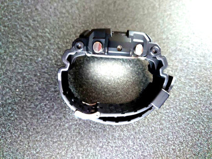 Casio G Shock GSHOCK watch with black band and replaced battery displayed on white background