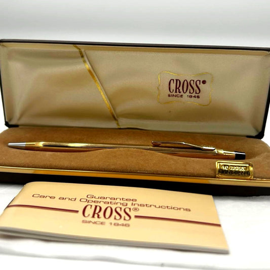 Cross 10Kt Gold Filled Ballpoint Pen with gold color and original box