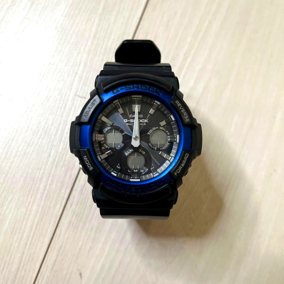 Casio G-Shock Multi Band 6 Radio Wave Solar Ana-Digi watch with blue dial and analog-digital display