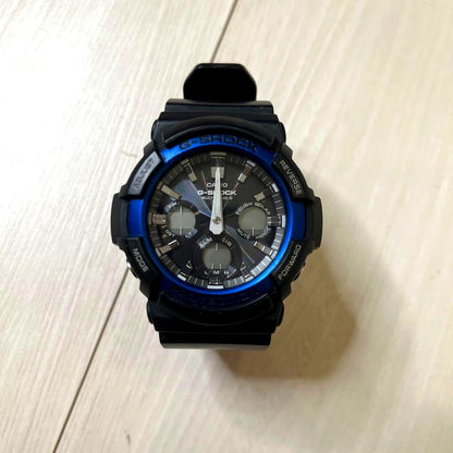 Casio G-Shock Multi Band 6 Radio Wave Solar Ana-Digi watch with blue dial and analog-digital display