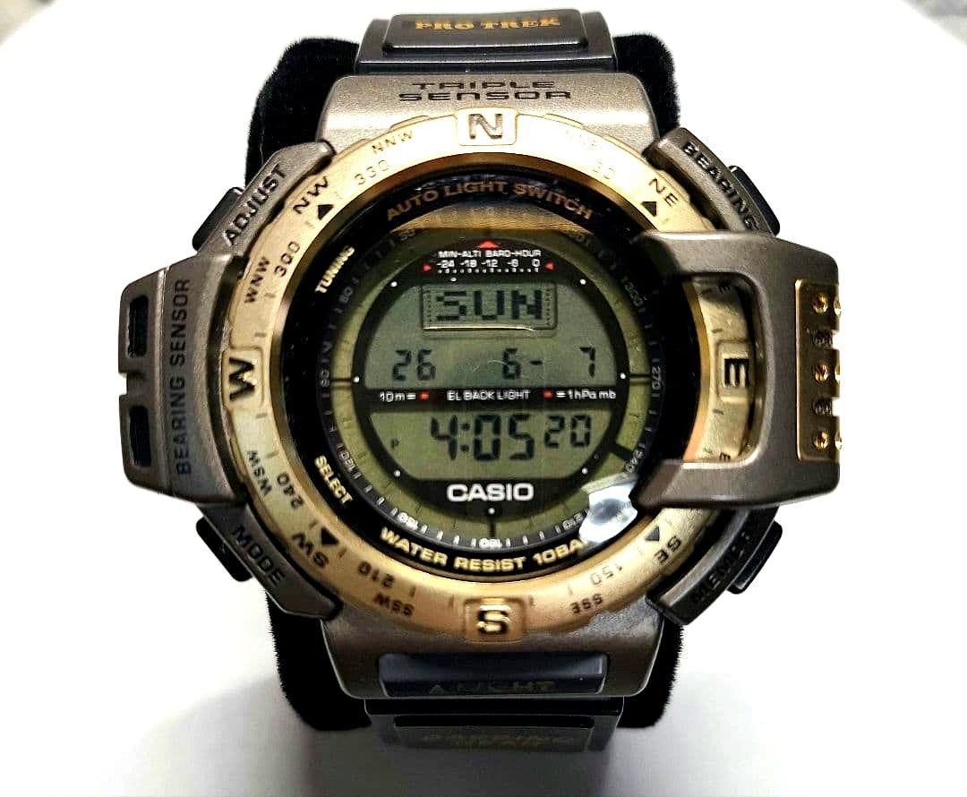 Casio Pro Trek PRT-40 digital multi-function watch with triple sensors and EL backlight