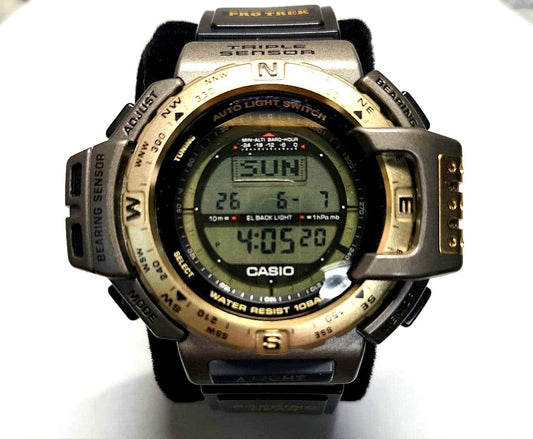 Casio Pro Trek PRT-40 digital multi-function watch with triple sensors and EL backlight
