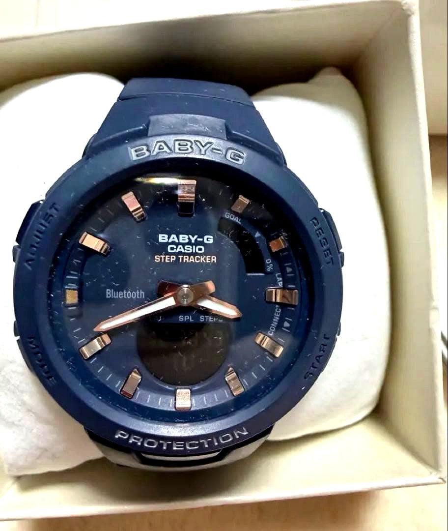 Casio Baby-G Series Navy Women's Watch Model 5556-JA in navy blue with original box and instructions