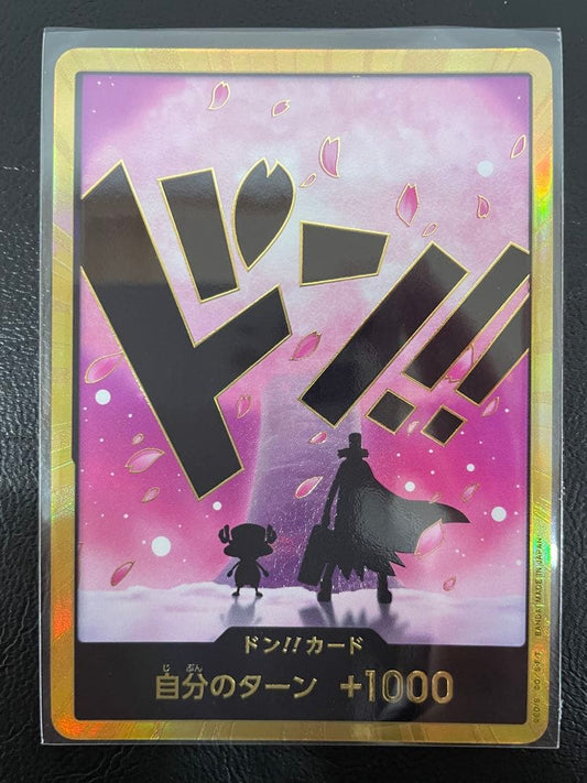 Nintendo One Piece Monkey D. Luffy Gold Don Card OP81-3955 Japanese trading card with visible signs of wear