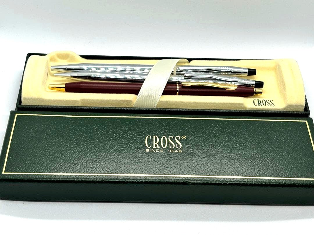 Cross Ballpoint Pen Set with 2 Pens and 1 Mechanical Pencil — Japan Import