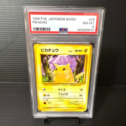 Pokemon Old Classics Pikachu trading card graded PSA8 with minor case scratches